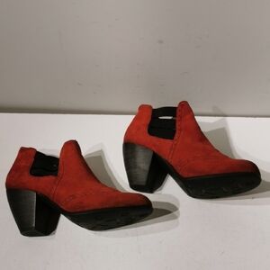 Fly London Women's Heel Red Suede Ankle Boots